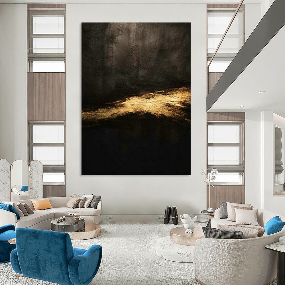 Black - Gold Abstract Art for Bedroom & Dining Room DLZ0351