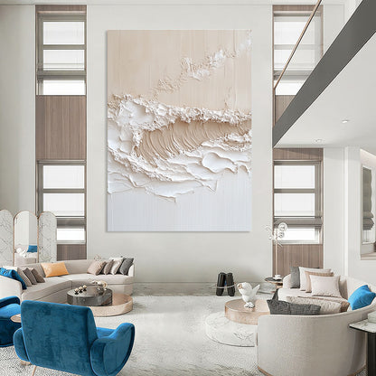 Textured Wave Art for Coastal Home Office & Spa Relaxation Area STSC1212