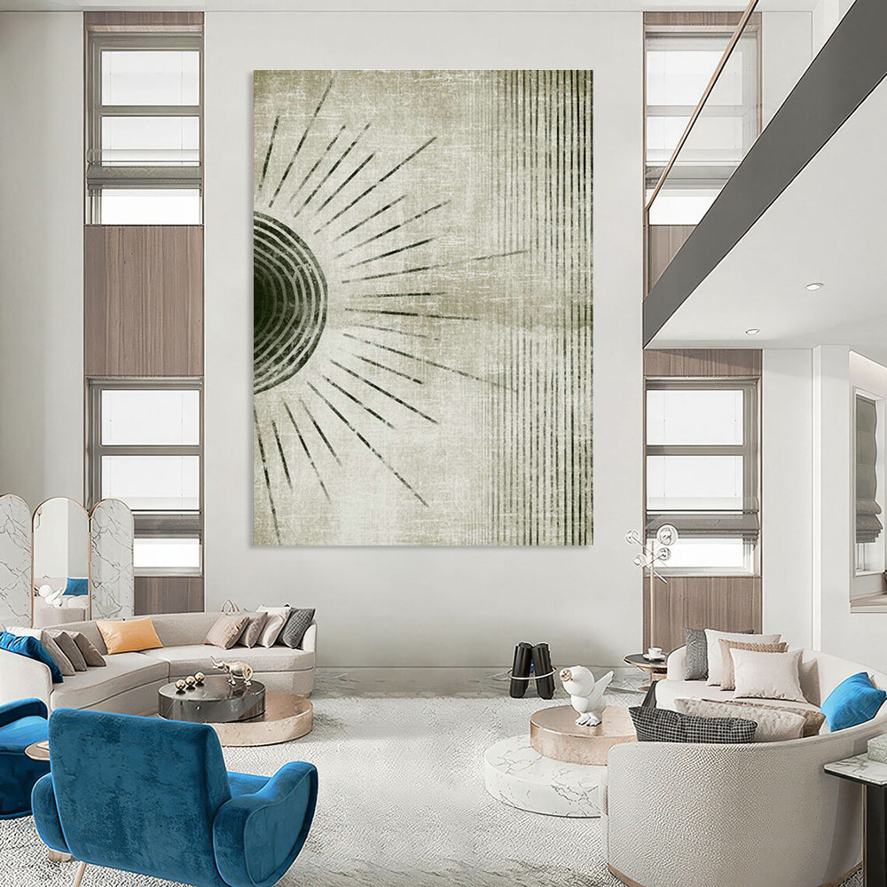 Vintage - Inspired Sunburst Art for Industrial Café & Retro - Chic Bedroom DLZ1371