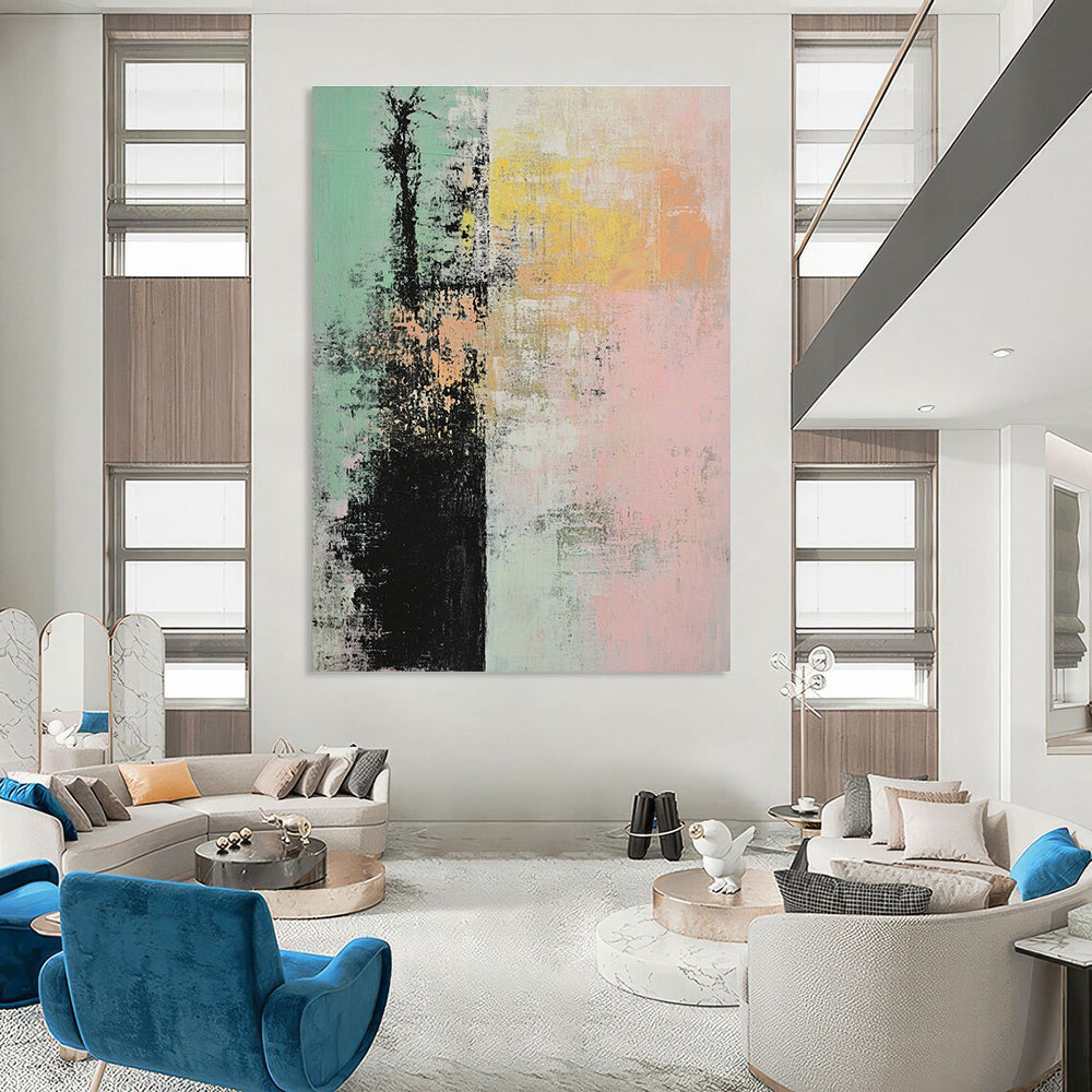 Colorful Abstract Landscape for Bohemian - Style Garden Room & Artistic Bed and Breakfast STSC796