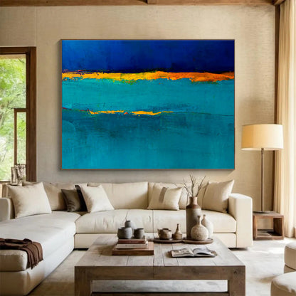 Blue - Yellow Contrast Abstract Art for Bold Dining Room DLZ2780