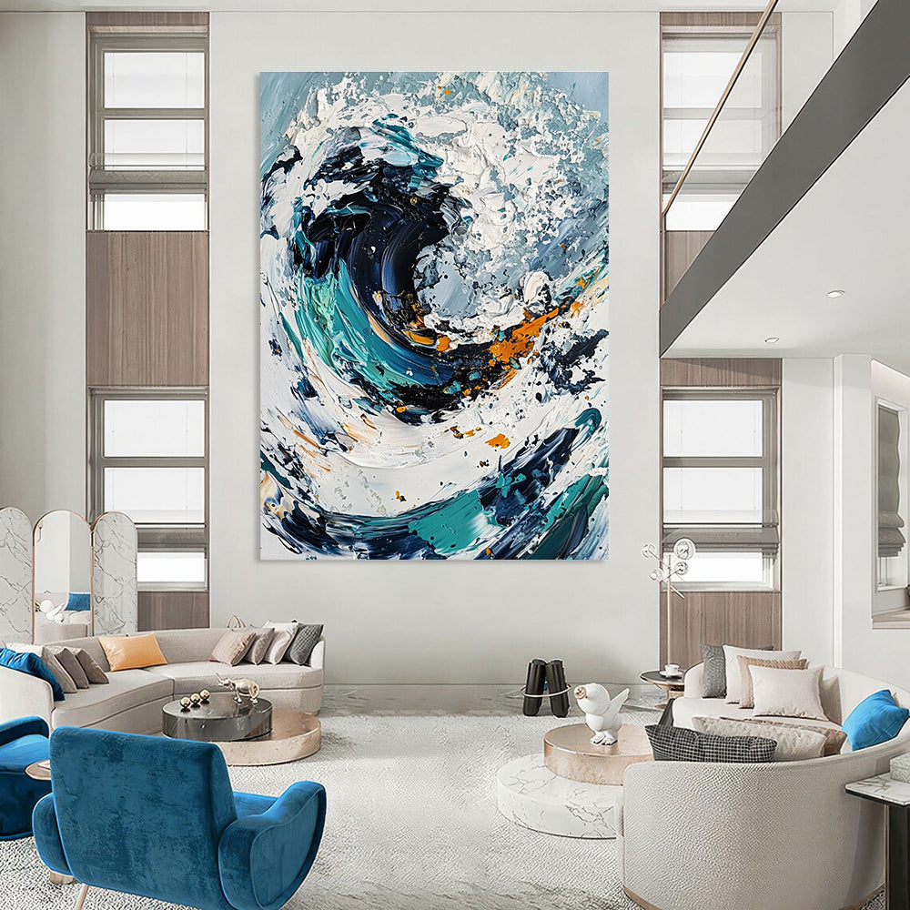 Dynamic Textured Wave for Coastal Restaurant & Nautical - Themed Home STSC263