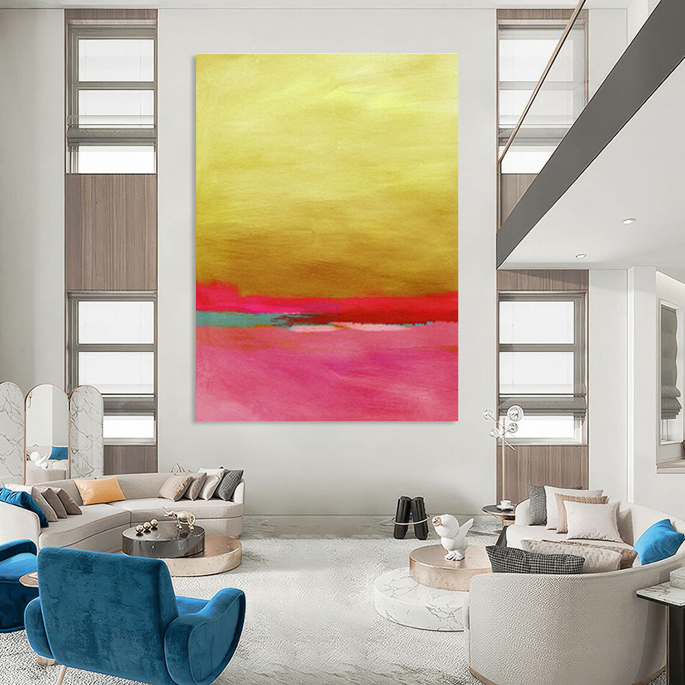 Gold - Pink Abstract Art for Art Gallery & Creative Studio DLZ0676