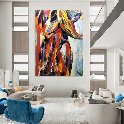 Colorful Animal Impasto Art for Bohemian Living Room & Creative Kids’ Playroom DLZ1279