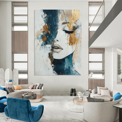 Abstract Woman with Gold Accents for Luxury Bedroom & High - End Fashion Boutique STSC361