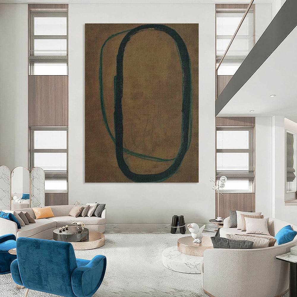 Minimalist Double - Loop Abstract Art for Modern Office & Home Study DLZ1160