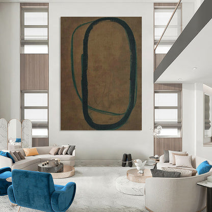 Minimalist Double - Loop Abstract Art for Modern Office & Home Study DLZ1160