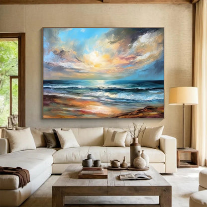 Vibrant Seaside Abstract Art for Lively Family Room DLZ2722