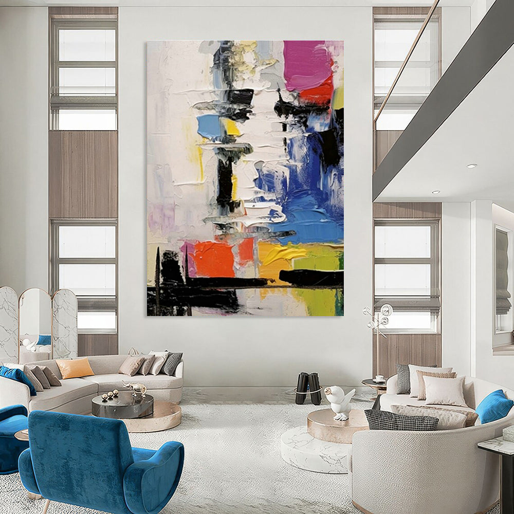 Colorful Layered Abstract Art for Artistic Community Center & Energetic Dance Studio DLZ1565