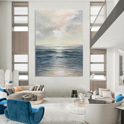 Sea and Sky Serenity Art for Coastal Villa Living Room & Beachfront Hotel Spa DLZ0870
