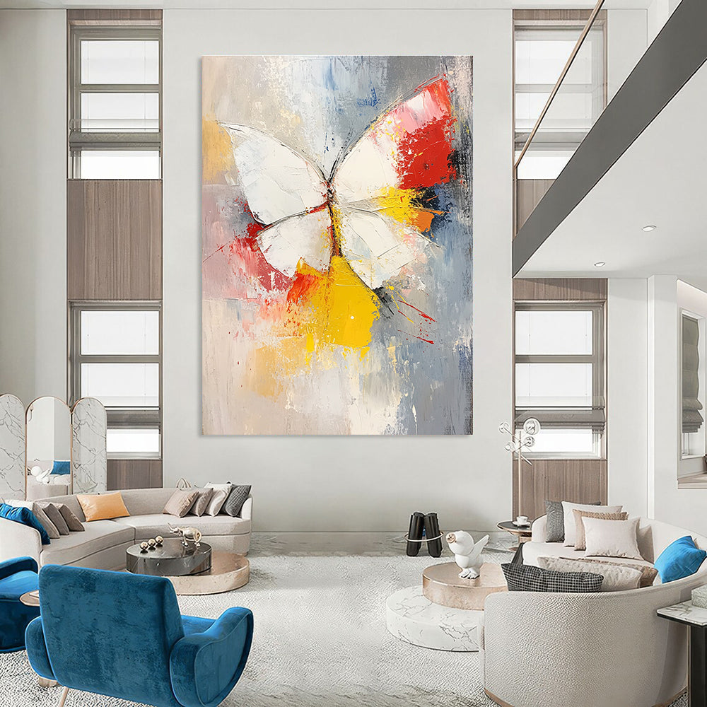 Textured Butterfly Painting for Bohemian Bedroom & Nature - Inspired Gallery STSC552
