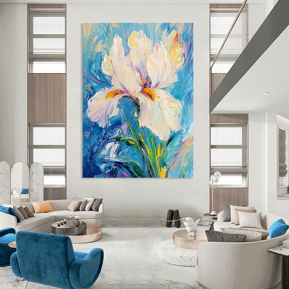 White Iris Flower Art for Florist Shop & Relaxing Spa STSC1384
