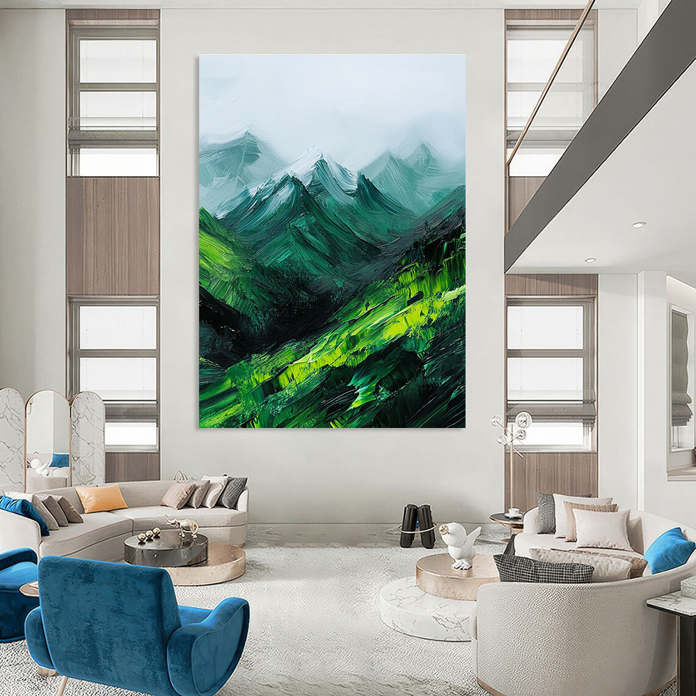 Green Mountain Abstract Landscape for Nature - Inspired Bedroom & Outdoor - Lover’s Lounge STSC592