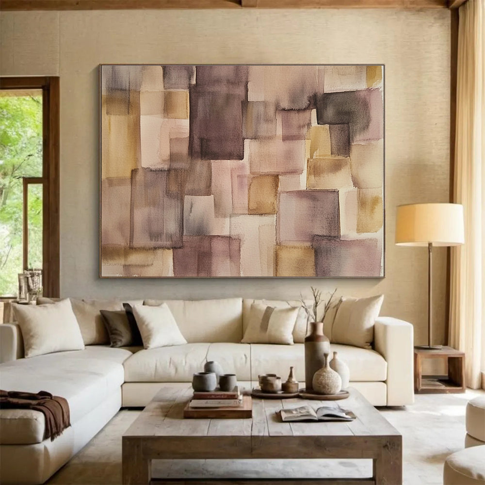 Warm Abstract Art for Cozy Living Room & Café Lounge SC620