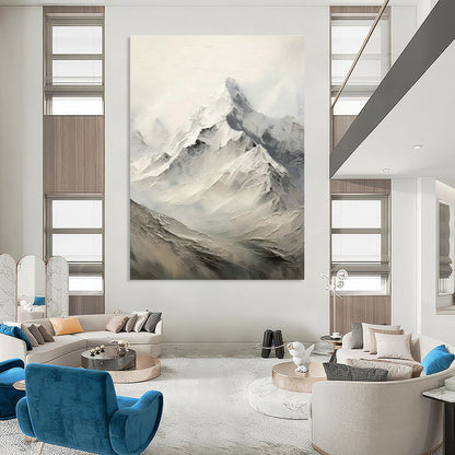 Snowy Mountain Abstract Art for Ski Lodge & Nature - Lover’s Home DLZ1263