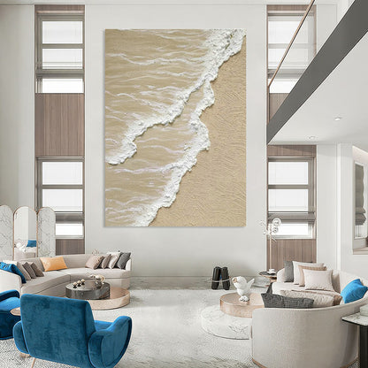Textured Beach Wave Art for Coastal Home Office & Beachfront Boutique Hotel DLZ1507