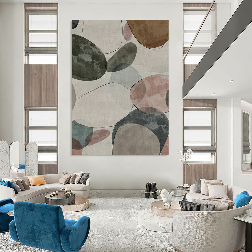 Colorful Stone - Shaped Abstract Art for Coastal Café & Home Kitchen DLZ1164