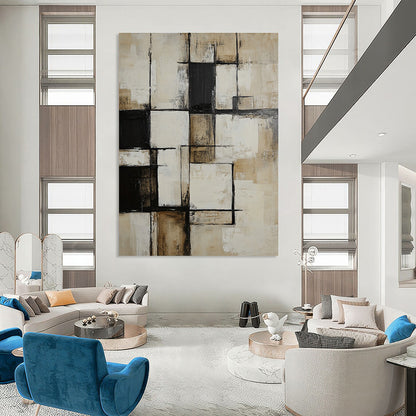 Neutral Tones Geometric Art for Minimalist Home & Office STSC716
