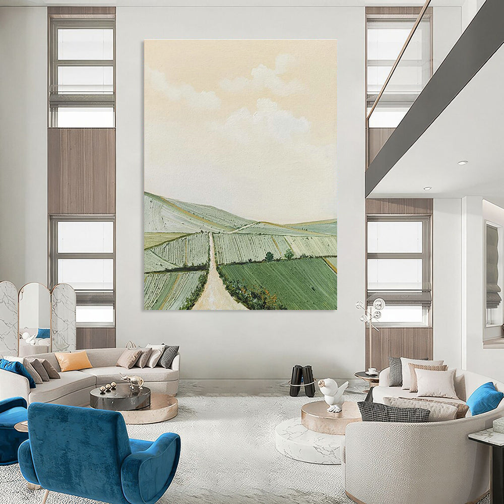 Pastel Rural Landscape Art for Countryside Home Kitchen & Farm - Themed Restaurant DLZ2149
