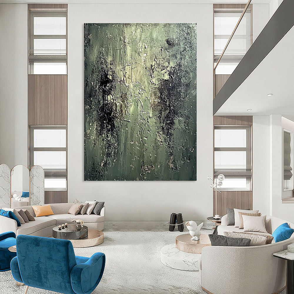 Textured Green Abstract for Industrial - Chic Loft & Artistic Studio STSC587