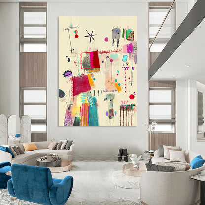 Whimsical Abstract Doodles Art for Bohemian - Style Café & Art - Loving Teen’s Bedroom STSC1323