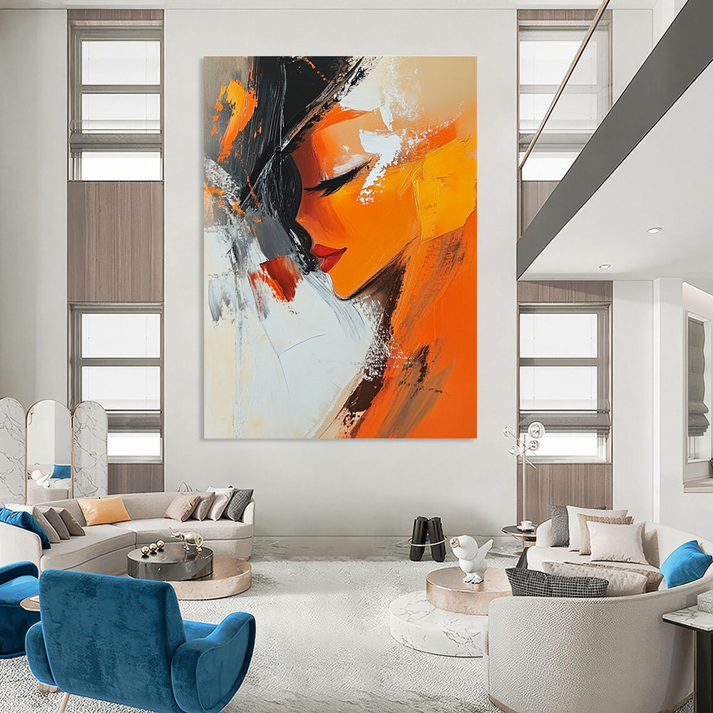 Abstract Woman's Profile in Warm Tones for Bohemian Bedroom & Art - Inspired Salon STSC151