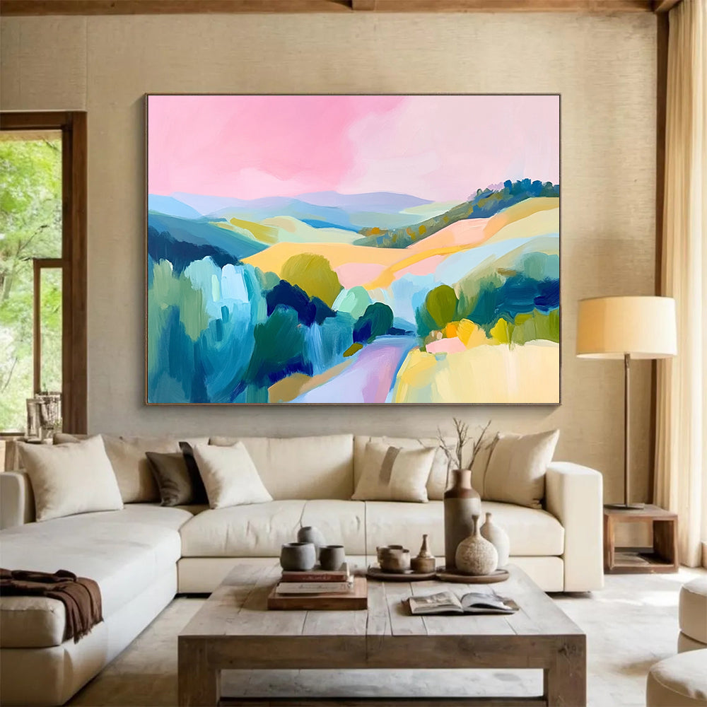 Pastel - Colored Hills Art for Nursery & Boho - style Café SC129