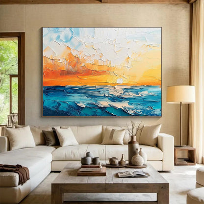 Textured Sea Sunset Art for Beachfront Restaurant & Nautical - Inspired Art Gallery SC132