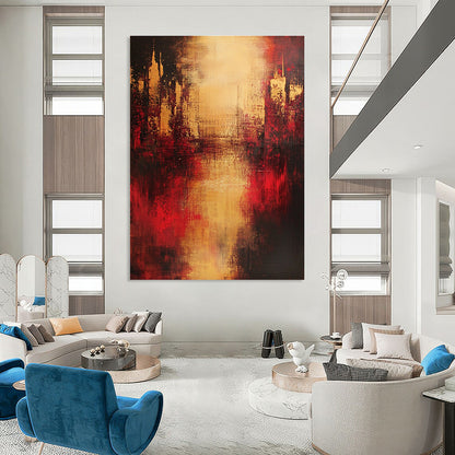 Abstract Cityscape in Warm Tones for Rustic - Modern Home & Cozy Wine Bar STSC444