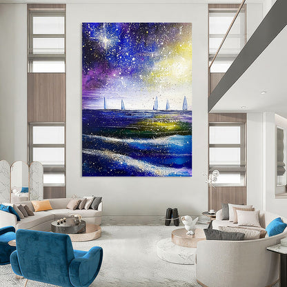 Sparkling Starry Sea for Art - Loving Study & Beach House Balcony STSC852