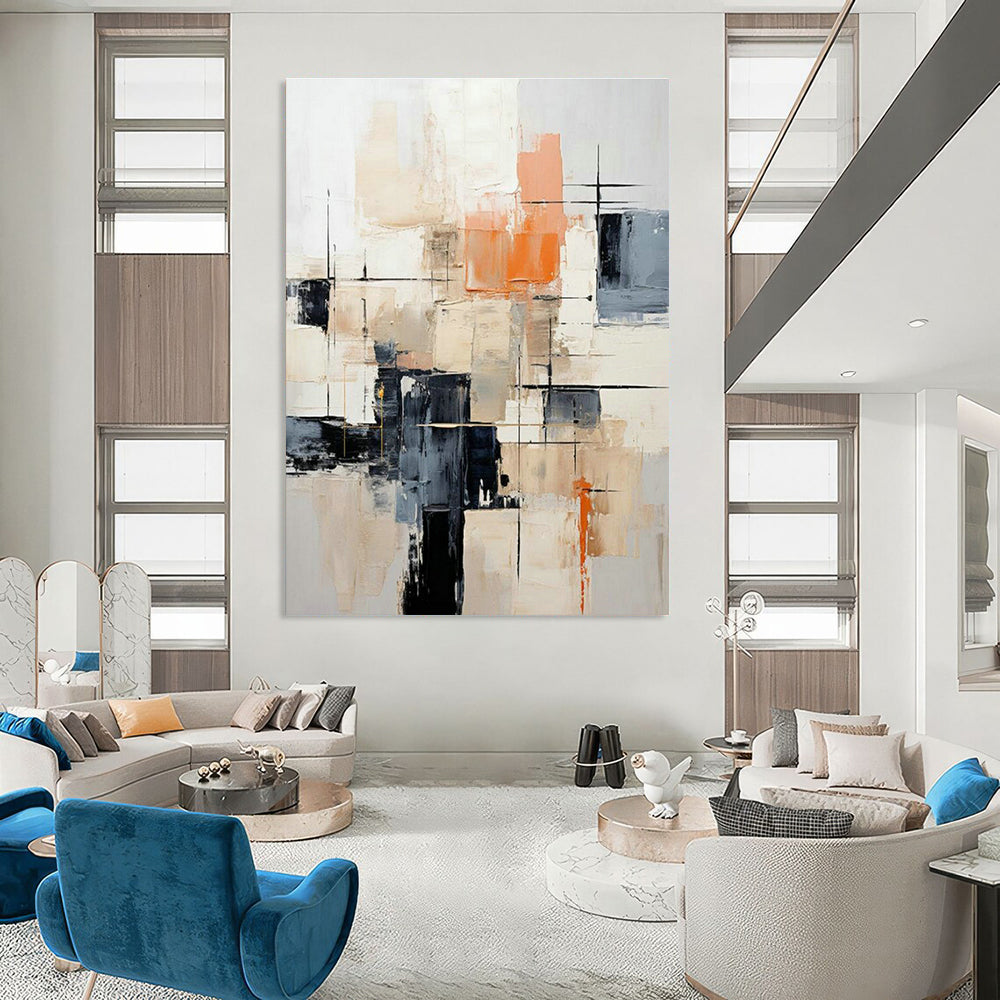 Modern Geometric Abstract Art for Corporate Office Reception Walls DLZ0269