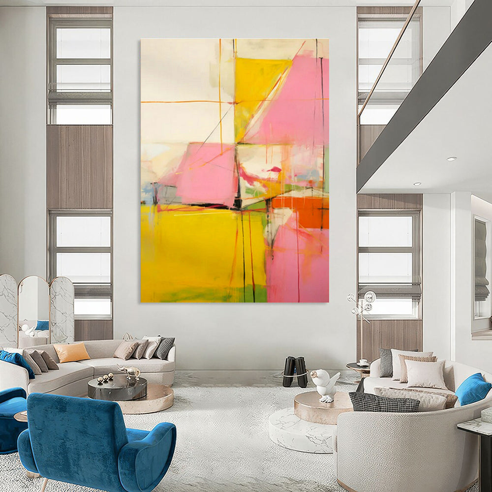 Colorful Geometric Abstract Art for Modern Office Breakroom & Creative Studio DLZ1760