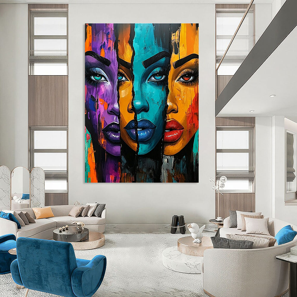 Colorful Face Segments for Modern Art Gallery & Bold Living Room STSC1220
