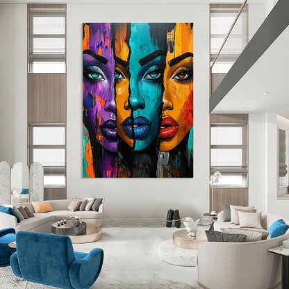 Colorful Face Segments for Modern Art Gallery & Bold Living Room STSC1220