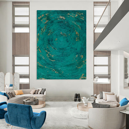 Teal - Gold Textured Art for Beachfront Resort Spa & Boho - Chic Living Room DLZ1794