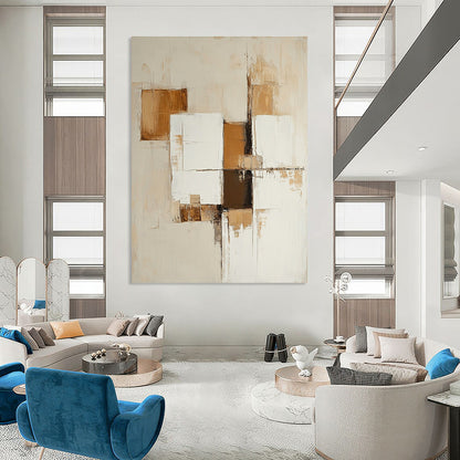 Textured Brown and White Squares for Industrial - Chic Loft & Contemporary Studio STSC763