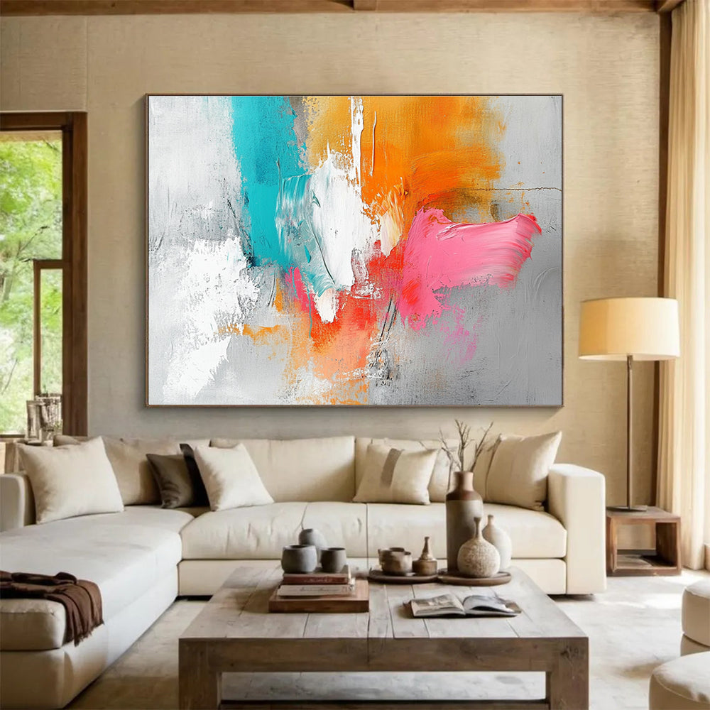 Bold Color Abstract Art for Modern Living Room & Creative Coworking Space SC148