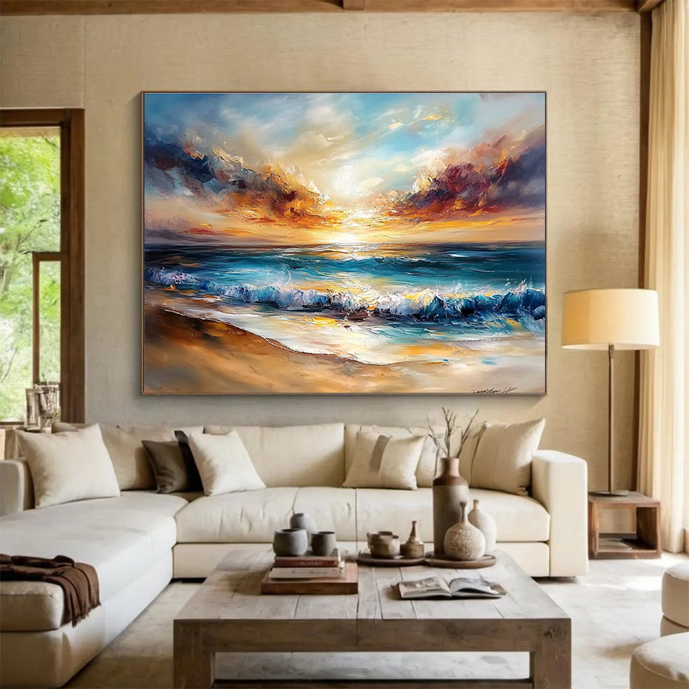 Dramatic Beach Sunset Art for Luxury Coastal Home & Art Auction SC417