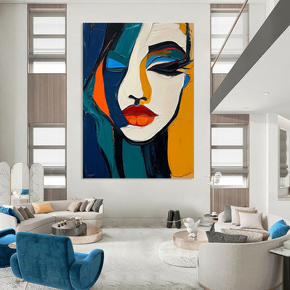 Cubist Female Face Art for Modern Home & Art History Museum STSC1098