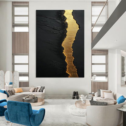 Black and Gold Abstract for Luxury Hotel Lobby & Sophisticated Home Office STSC304