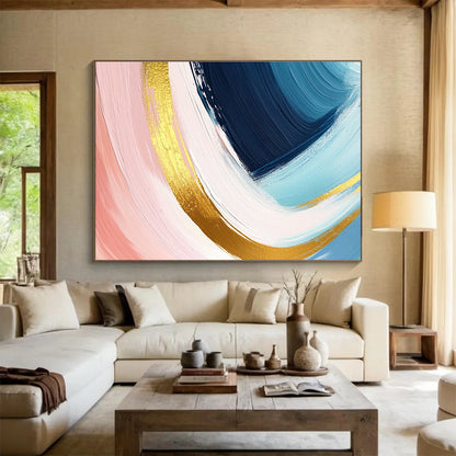 Soft Colorful Brushstrokes Art for Cozy Café & Bohemian - Style Home SC443