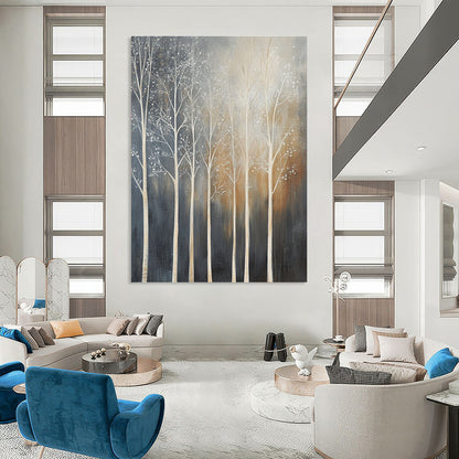 White Trees with Details for Rustic Home Office & Cozy Reading Nook STSC354