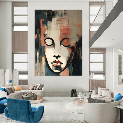 Face Collage Abstract Art for Bohemian Bedroom & Art Gallery Corridor DLZ1715