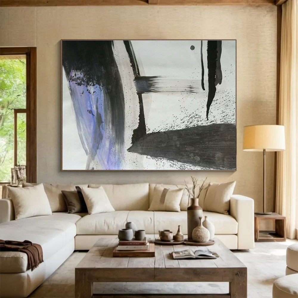 Ink Wash Abstract Art for Zen - Inspired Home Study Nooks DLZ3236