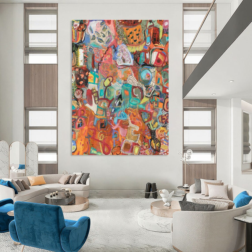 Colorful Abstract Mosaic Art for Creative Studio & Art - Centric Café DLZ2078