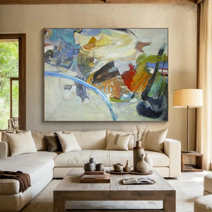 Color Block Abstract Art for Eclectic Home Studio Workspaces DLZ3229
