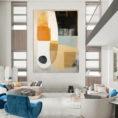 Geometric Neutral Tones with Circle for Minimalist Bedroom & Modern Art Gallery STSC762