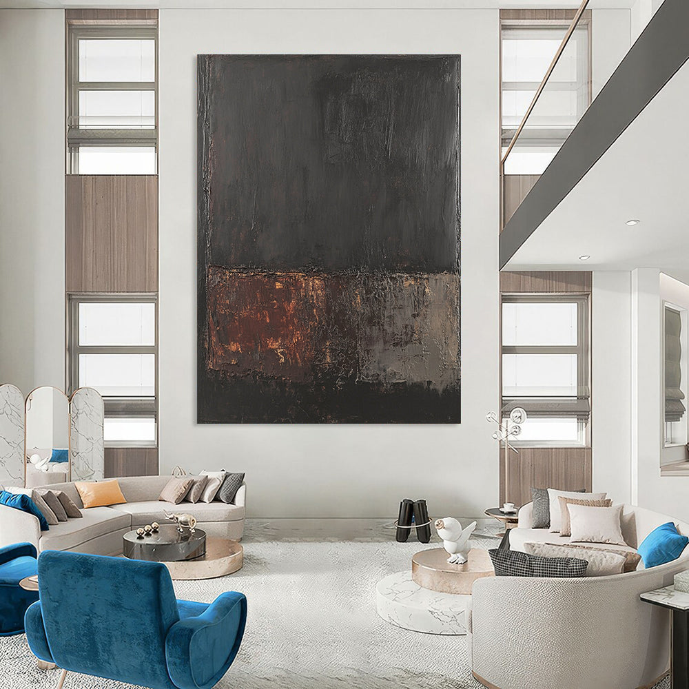 Dark Textured Abstract for Industrial Loft & Dramatic Living Room STSC621
