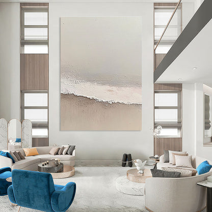 Minimalist Beige and White Art for Modern Home Office & Calm Home Library STSC1427