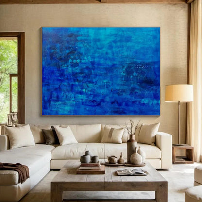 Blue - Tone Abstract Art for Serene Home Offices DLZ2456